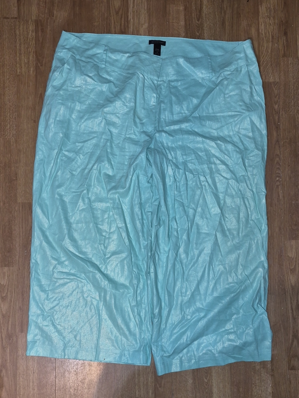 Ashley Stewart Shimmer Linen Wide Leg Size 30